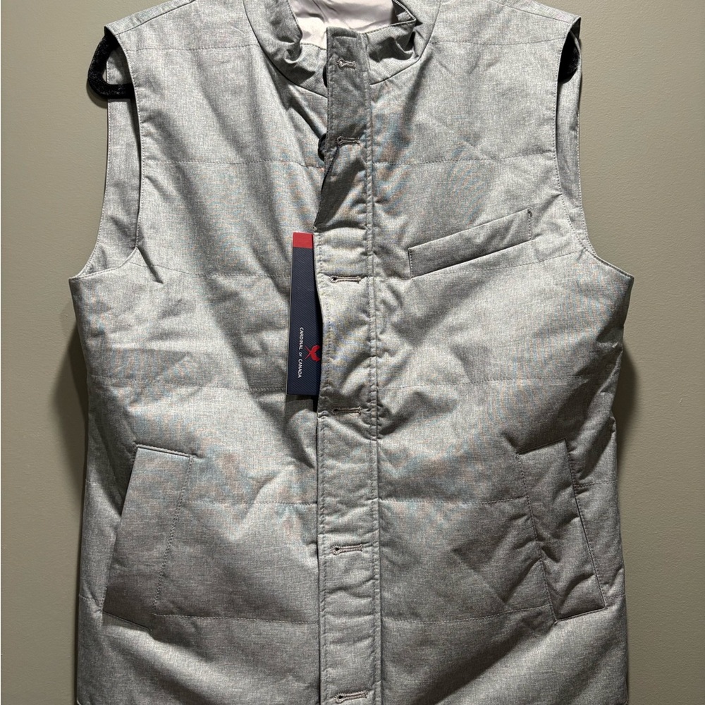 Men's Gray Quilted Vest Canadian